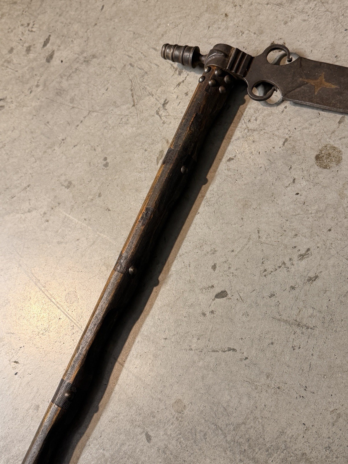 1800’s Plains Indian Pipe Tomahawk with Beaded Drop and Star Engraving