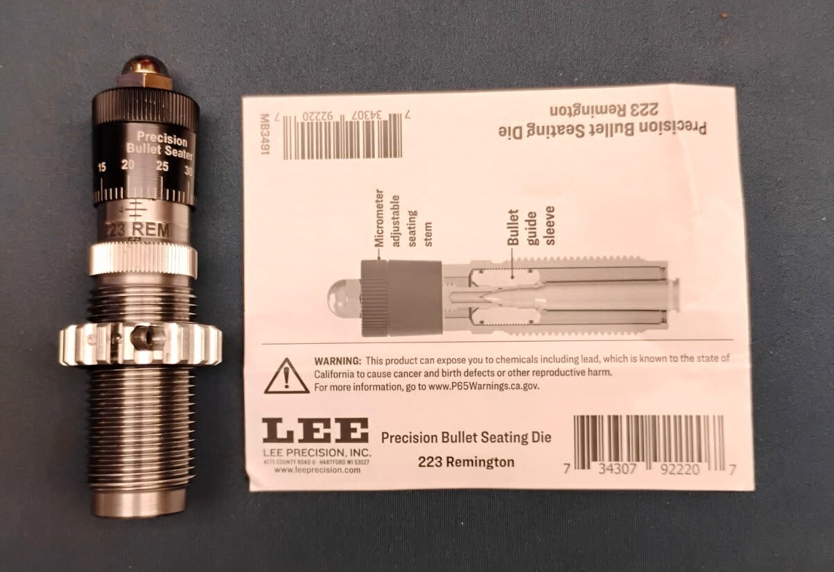 Lee 92220 Rifle Precision Micrometer Bullet Seating Die 223 Rem FREE SHIPPING