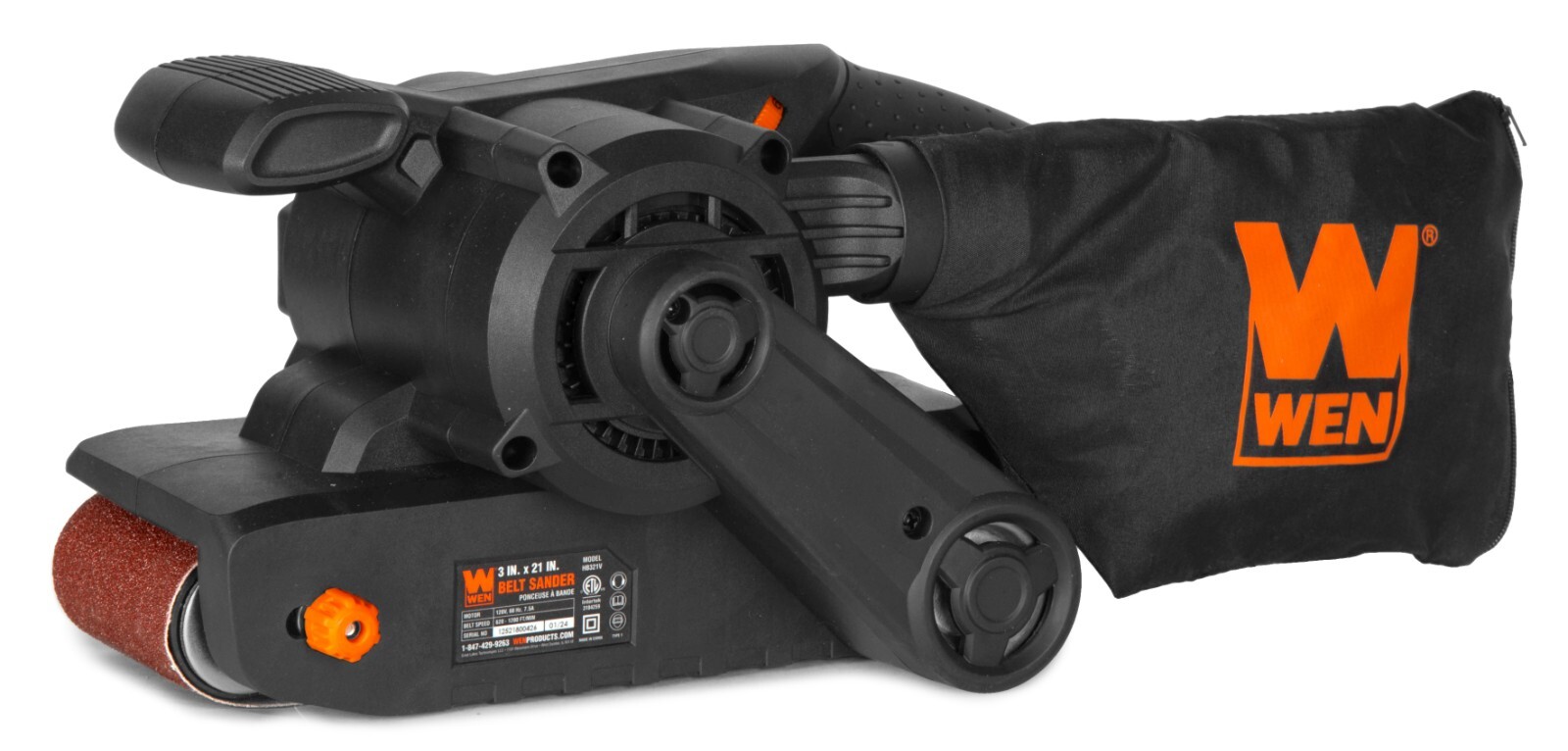 WEN HB321V 7.5-Amp 3-by-21-Inch Variable Speed Handheld Portable Belt Sander