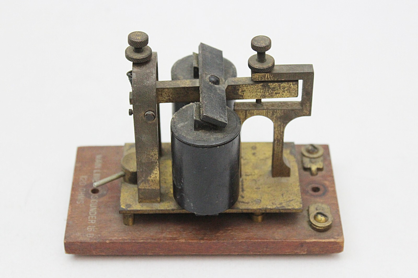 Vintage Western Electric Main Line Sounder 15-B Wood Base Brass Parts