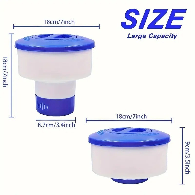 Heavy Duty 7" Pool Floating Chemical Dispenser Floater for 3" Chlorine Tablets