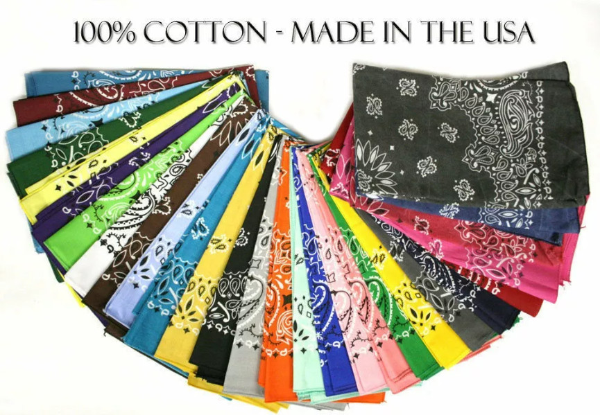 Made In The USA Paisley Bandanas (3 pack) - Various Colors