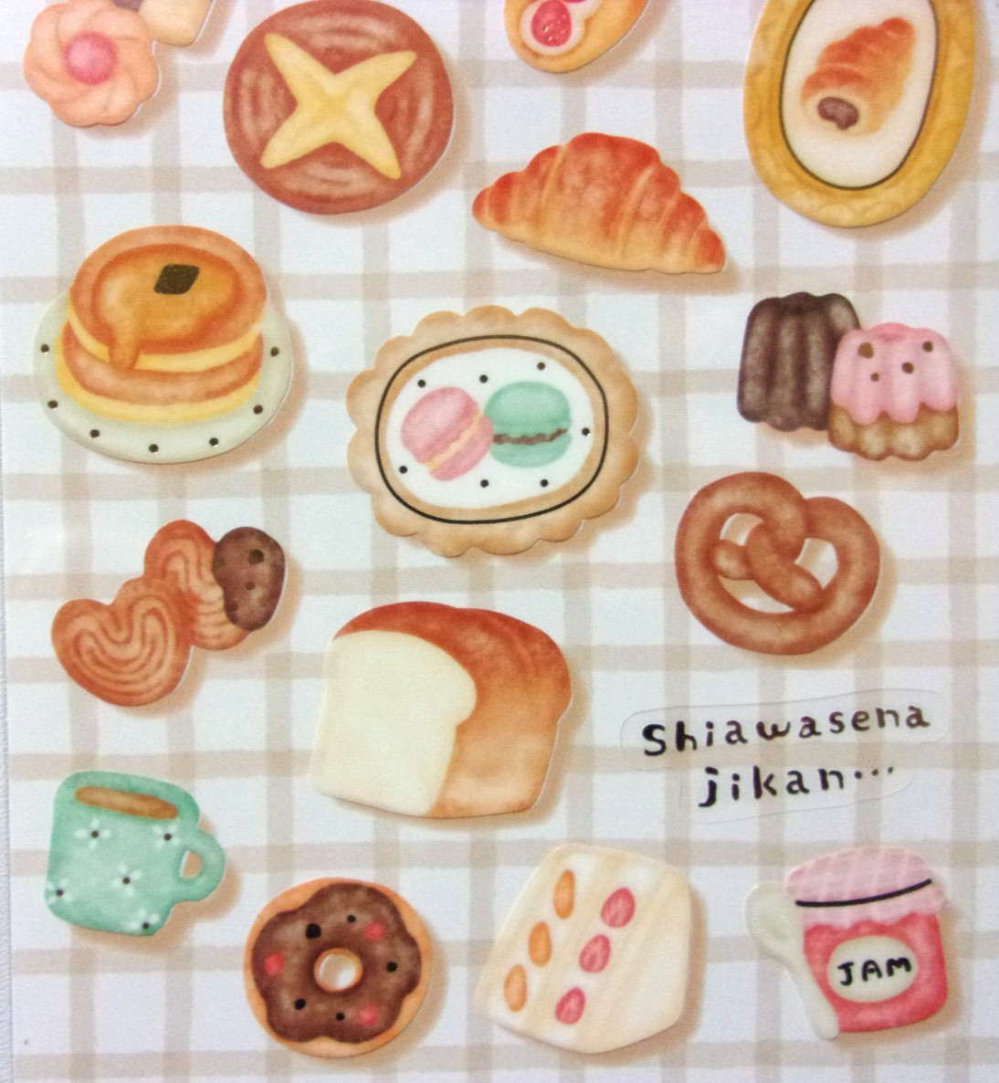 GAIA Bakery Bread PET Sticker Sheet Made in Japan Jam Coffee