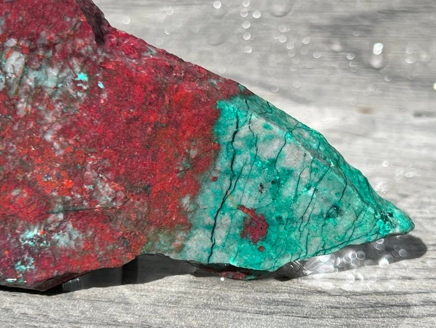 Sonora Sunrise Sunset Chrysocolla Cuprite 5.25"x2.25" Lapidary Rough Slab S1