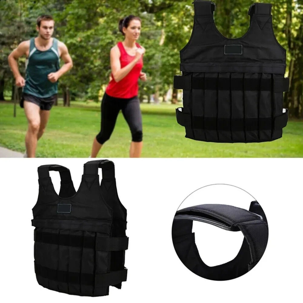 Exercise Weighted Vest Fitness Training Workout Sport 110lbs Weighted Adjustable