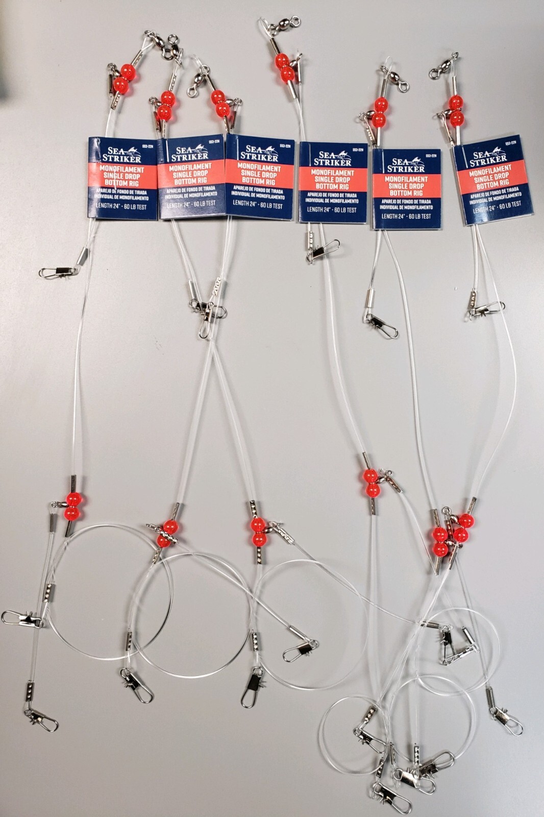 24" Deep Drop Bottom Fishing Rigs 60# Leaders Striper Sea Bass Porgies CHOOSE QT