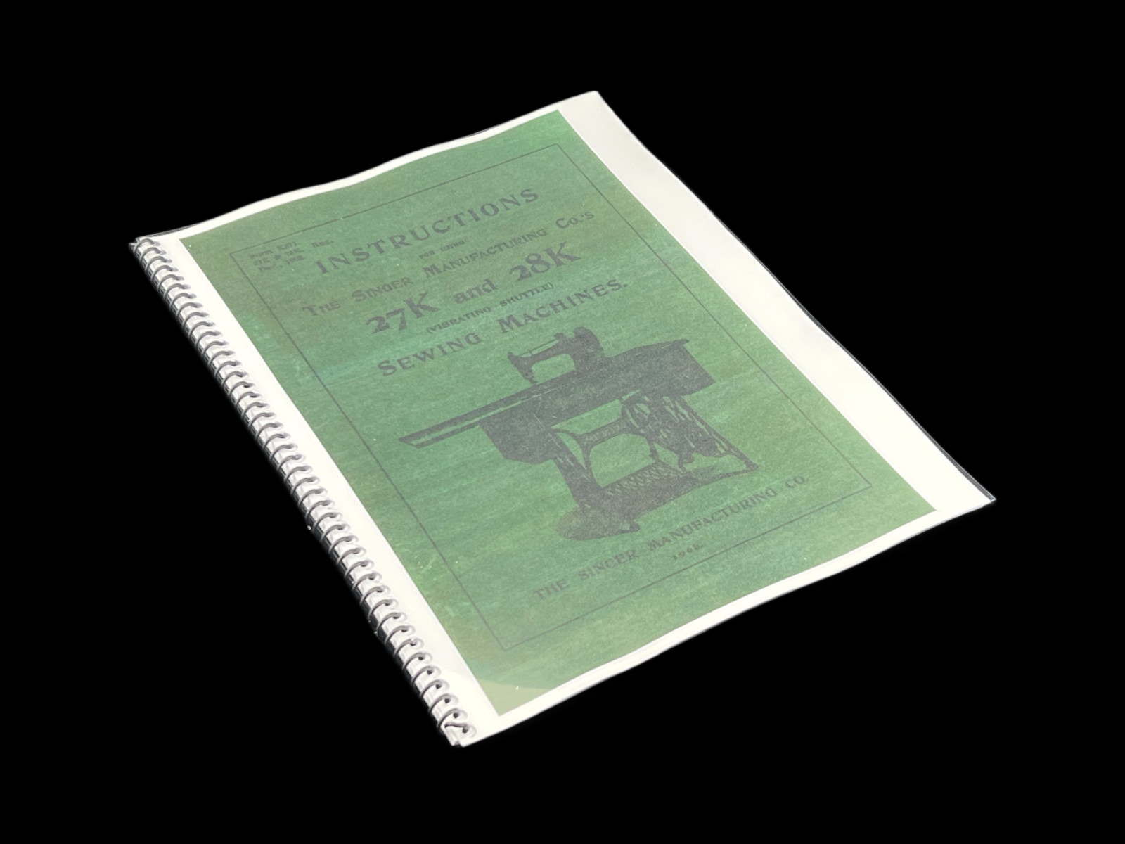 Singer 27K 28K Instruction Manual User Guide: Coil Bound 36 Pages