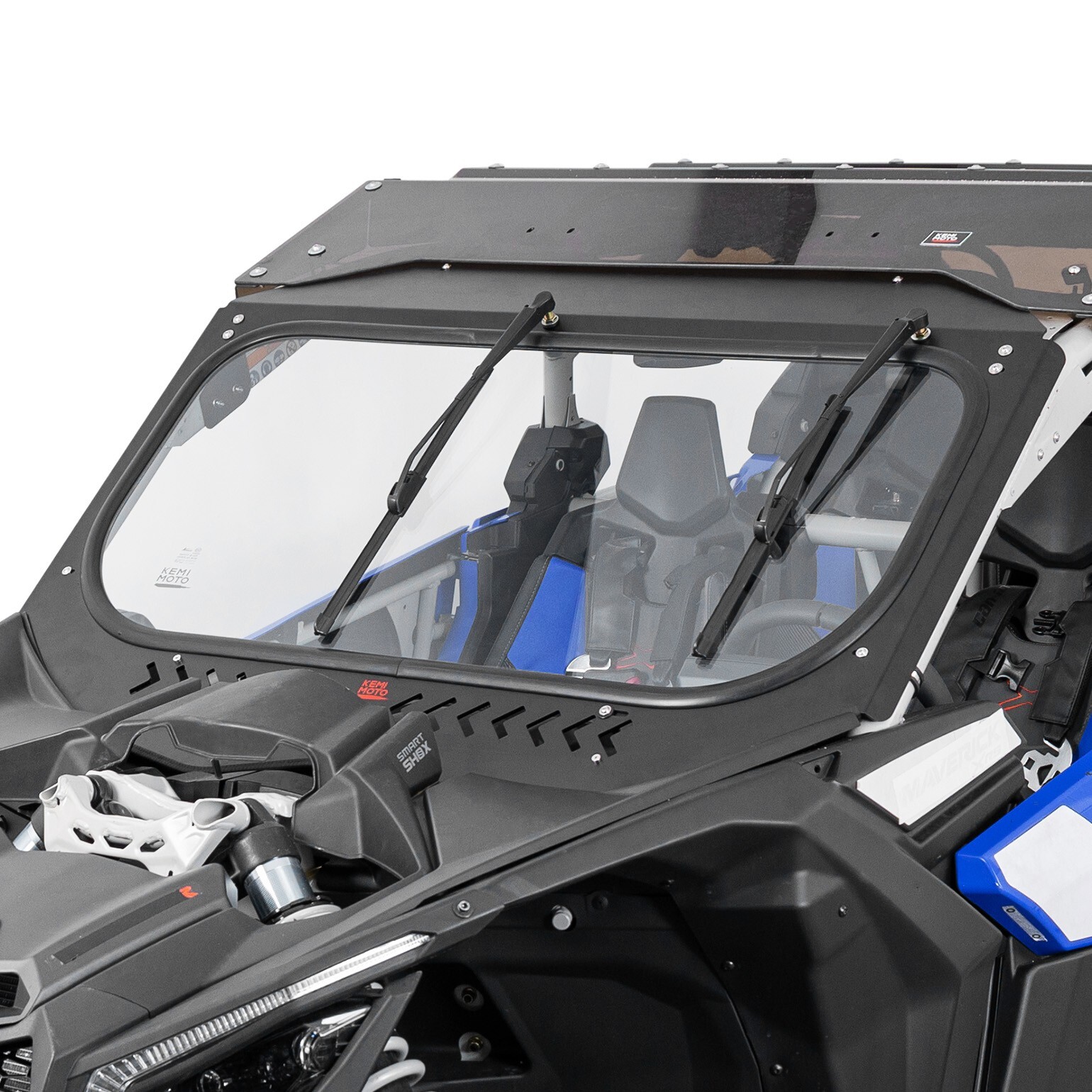 KEMIMOTO Glass Windshield W/ Sliding Vents+ Manual Wipers for Can-Am Maverick X3
