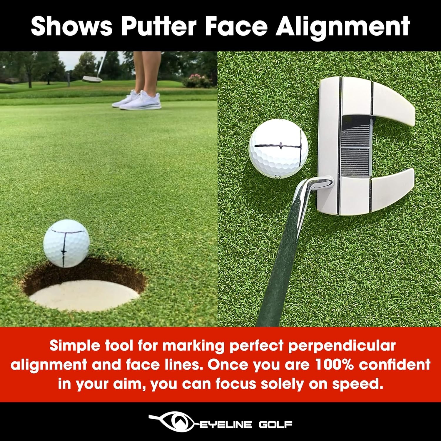 Impact Ball Liner 3-Pack with Marker by Hank Haney - Easy Ball Marking Stencil f