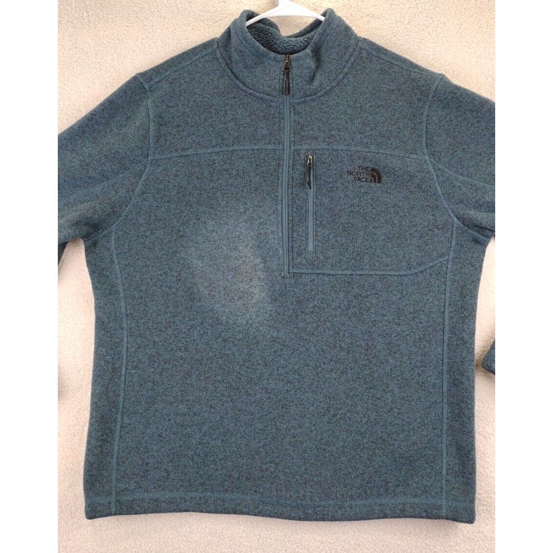 The North Face Mens Fleece Pullover Sweater Blue XL Long Sleeve Quarter Zip