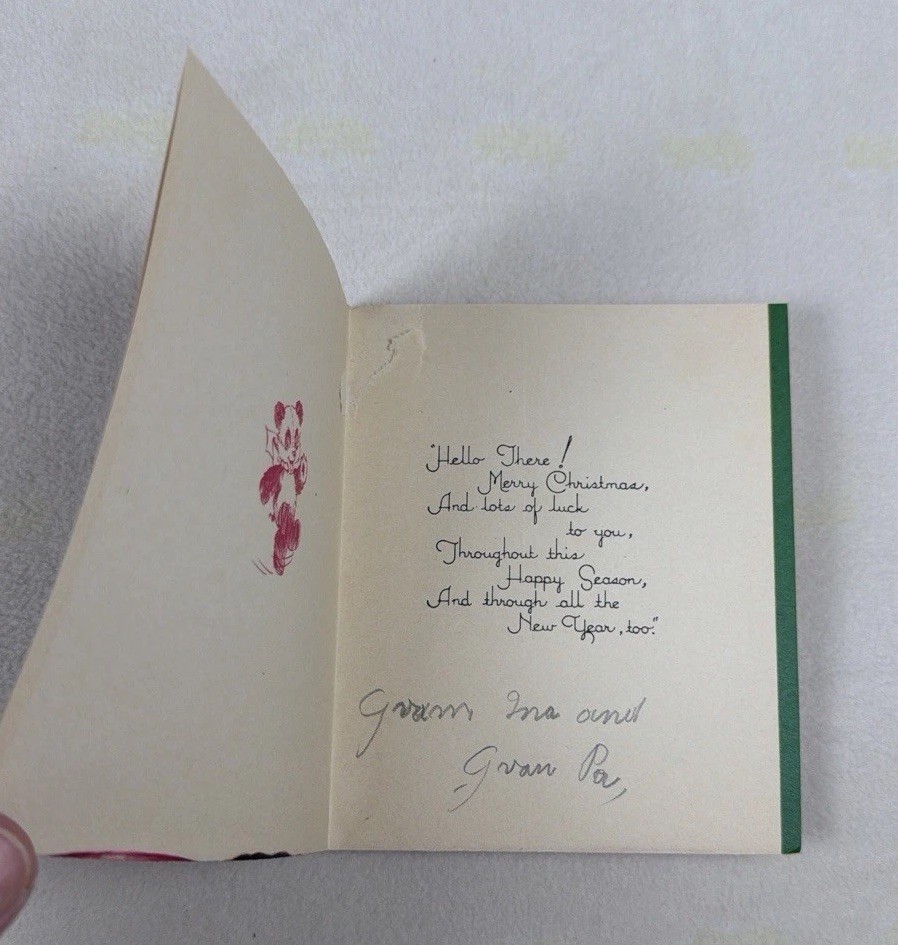 Vintage 1950s Cards Lot Used Die Cut Teddy Bear Pop Up Ephemera AGC Gibson