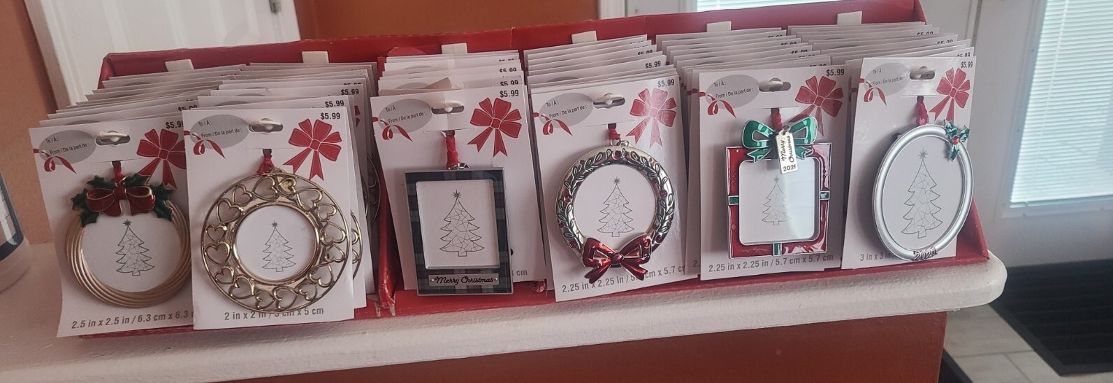 72 Studio Decor Christmas Ornament Picture Frames 6 Different Wholesale Lot