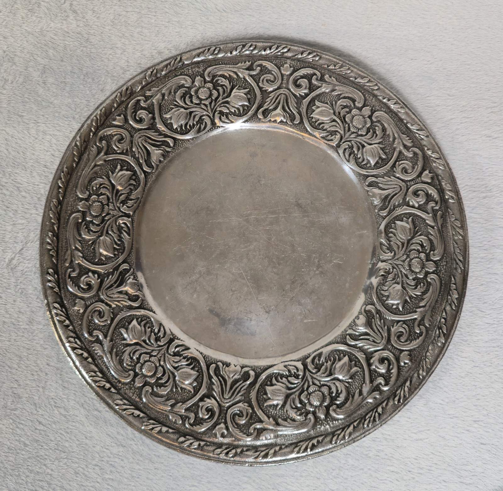 Vintage Wilton Armetale RWP Serving Bowl Tray Set Floral Scroll Aluminum USA