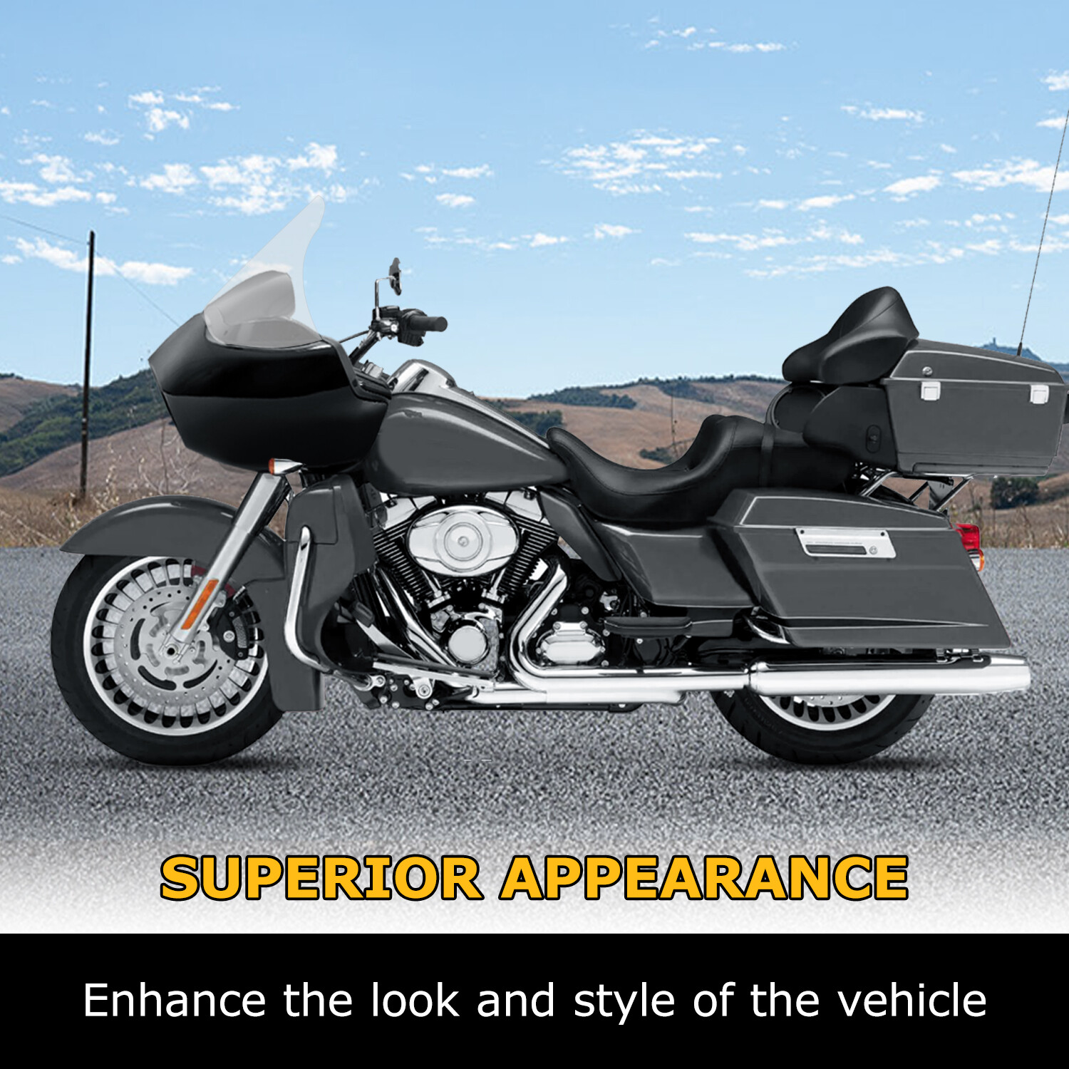 Vivid Black Front Inner Outer Headlight Fairing For Harley Road Glide FLTR 98-13