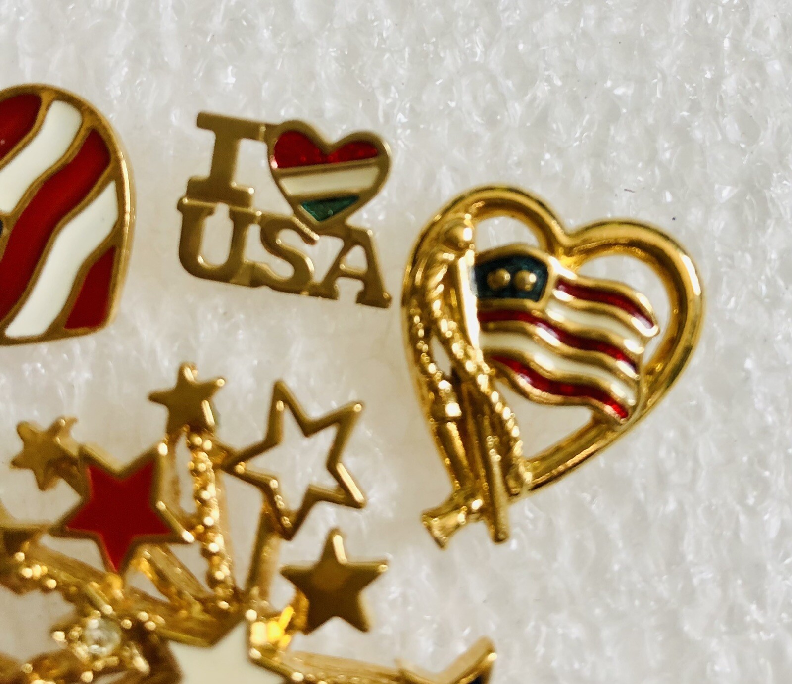 Avon 4th Of July Independence Day Tack Pin LOT (4 Pins) Flags USA