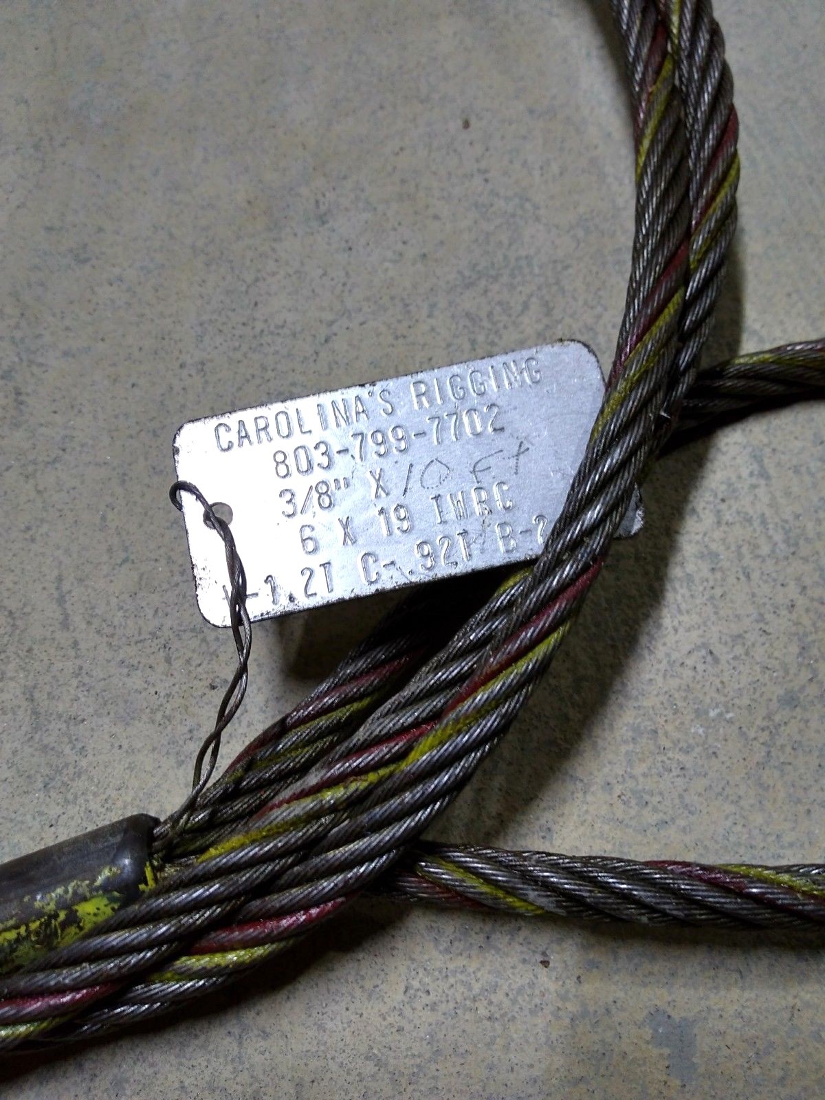 Wire Rope Sling Choker 3/8 in. x 10 FT 6 x 19 EIP IWRC Domestic USA 3/8" x 10'