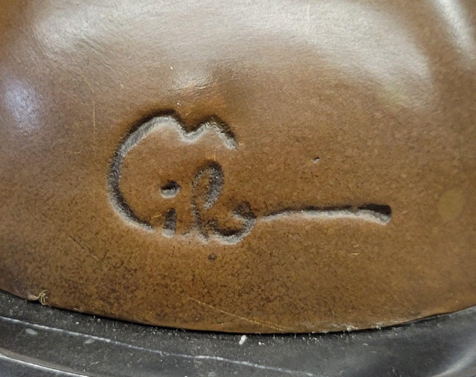 Abstract Bronze Male Figure Balancing on Sphere with Outstretched Arms Sculpture