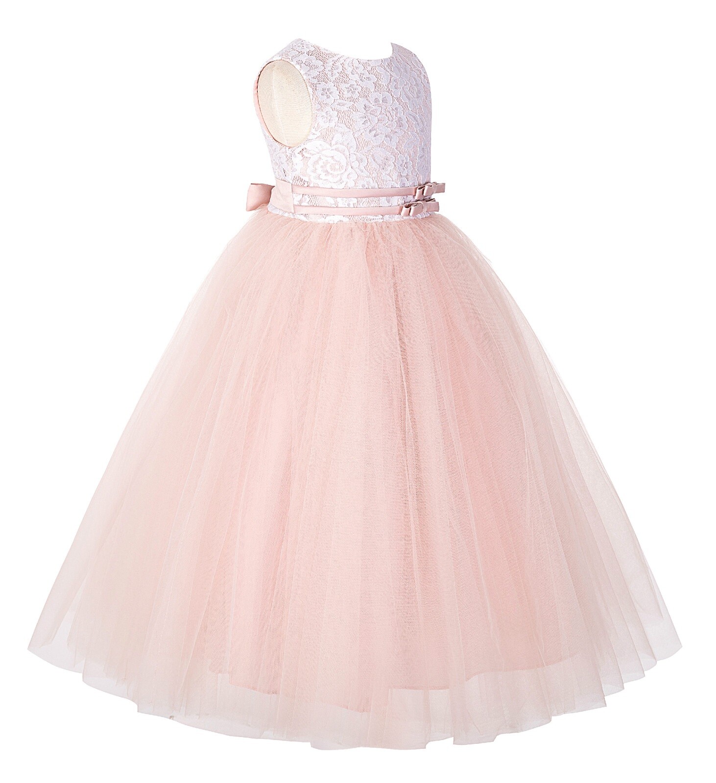 Lace Tulle tutu Flower Girl Dresses Pageant Dress Princess Gown Baptism Wedding