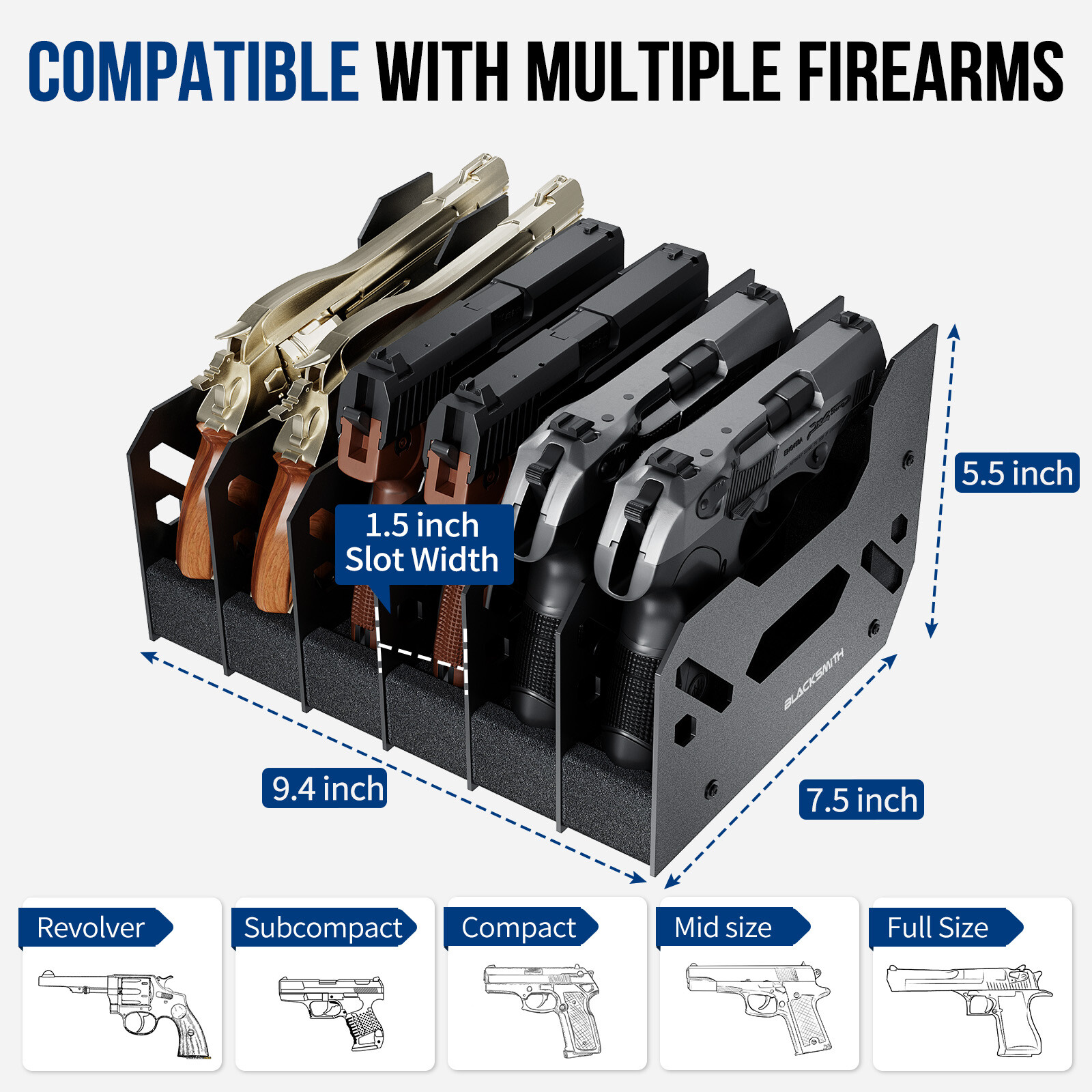 Gun Rack for Pistol Soft Foam Pistol Holder for Gun Safe Handgun Stand Organizer