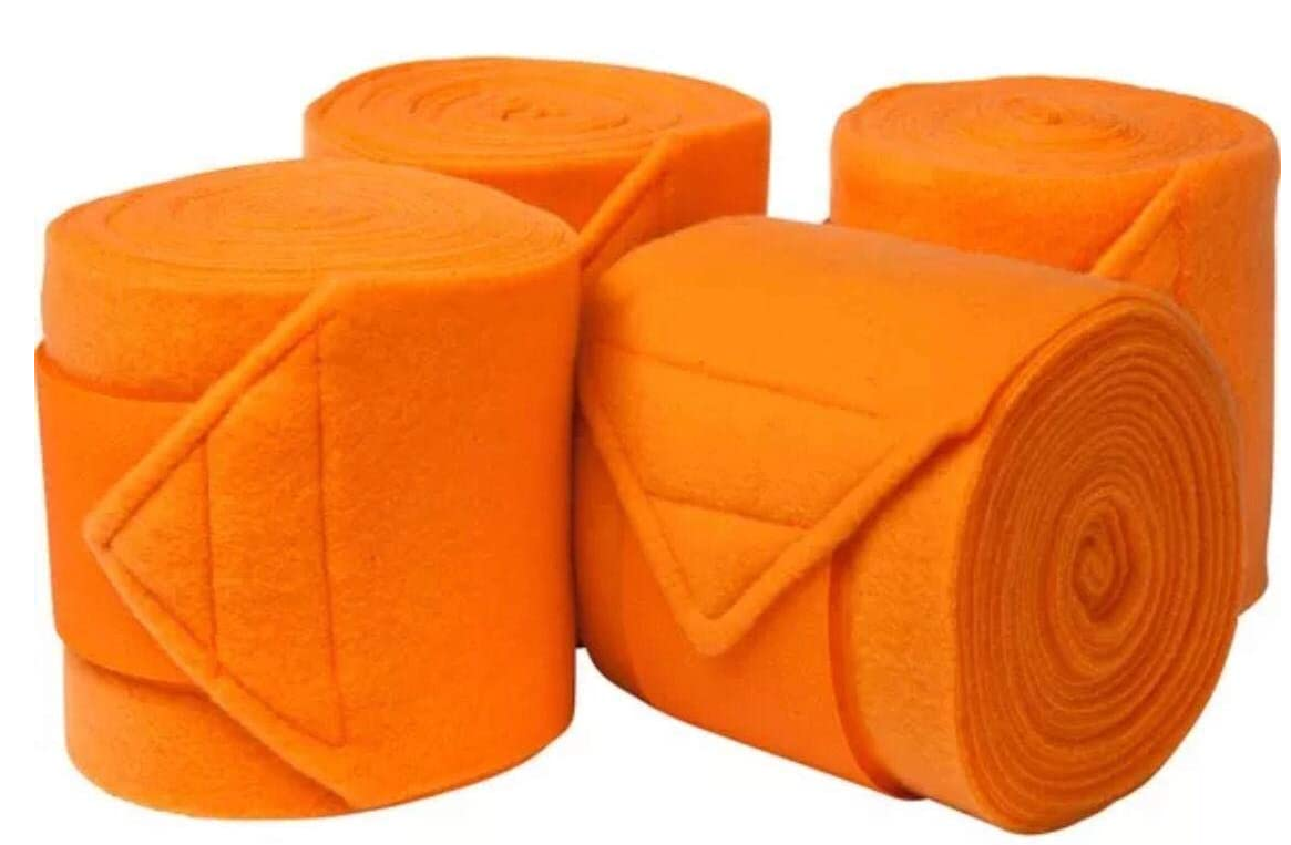 HORSE FLEECE BANDAGES / POLO WRAPS / STABLE WRAPS EQUESTRIAN LEG WRAPS SET OF 4