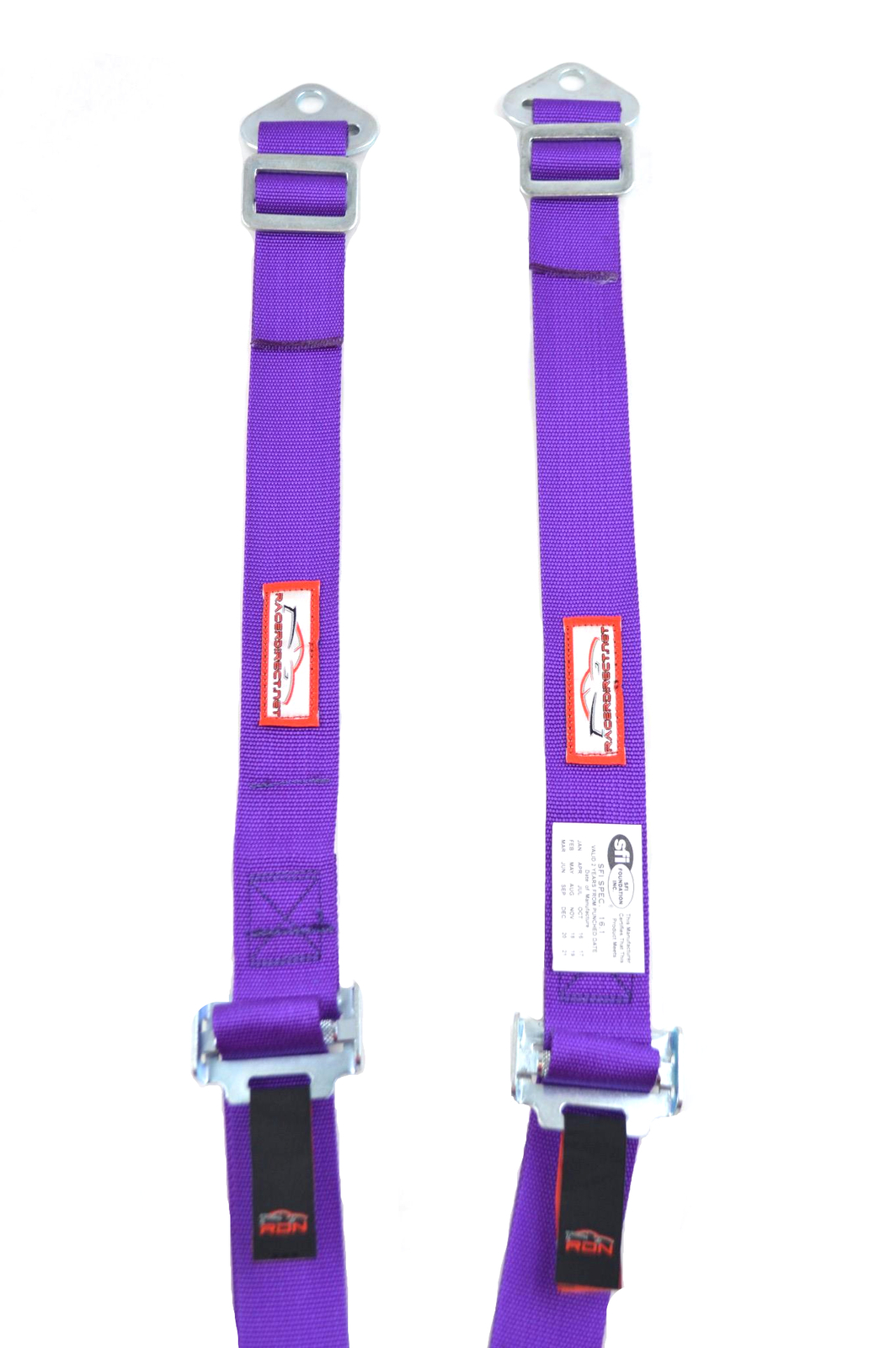 JR DRAGSTER RACE HARNESS PURPLE SFI 16.1 CAM LOCK INDIVIDUAL ROLL BAR MOUNT