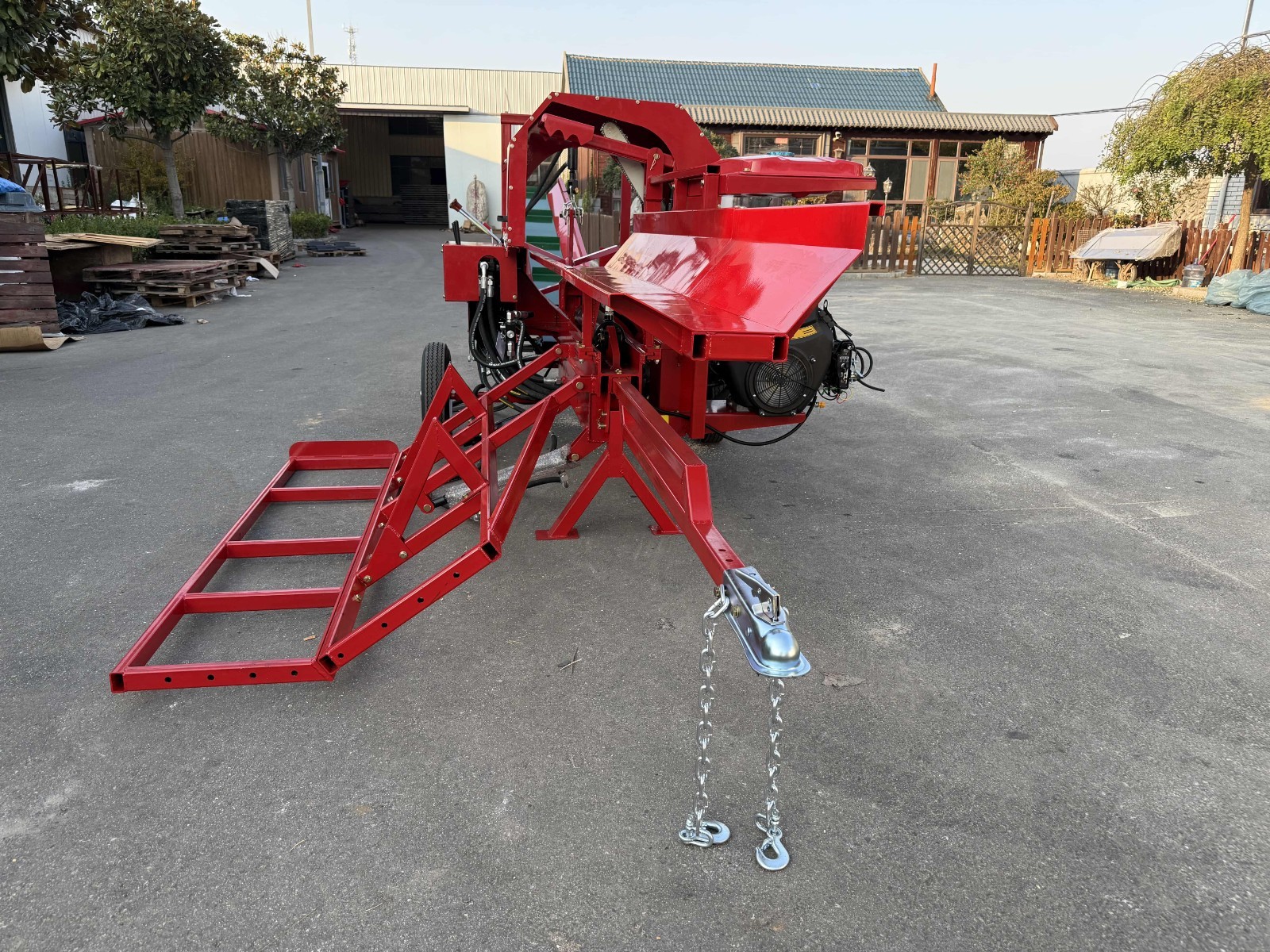 27T Firewood Processor 6-Way Wedge Log Splitter with 10FT Belt Firewood Conveyor