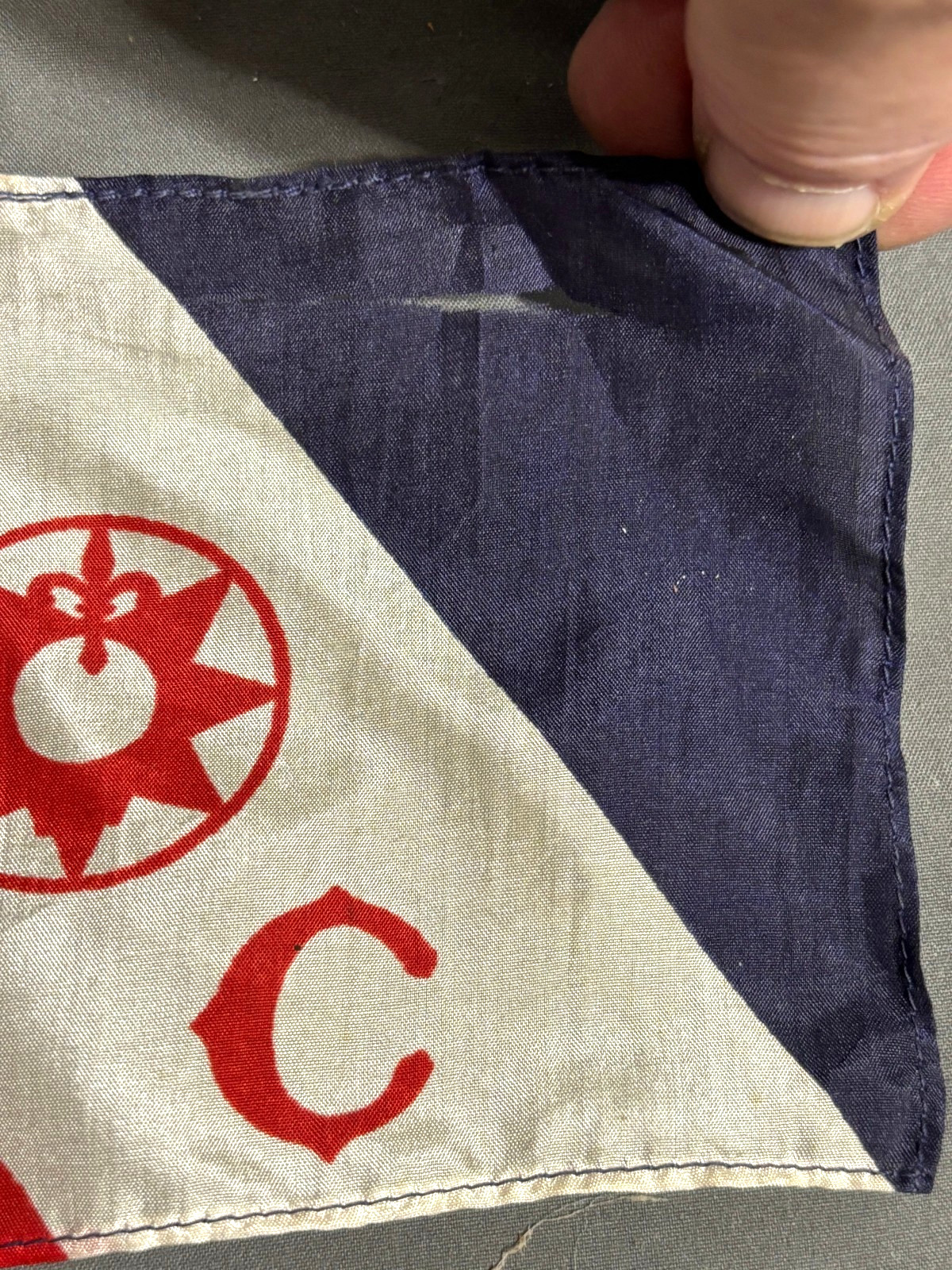 RARE early 1900s EXPLORER CLUB 11" Annual Dinner Table DESK FLAG + wood Base