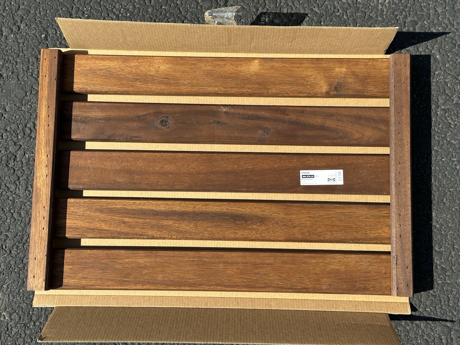 Ikea TORDH Shelf Outdoor Brown Stained 19 5/8" x 12 5/8" 804.575.33