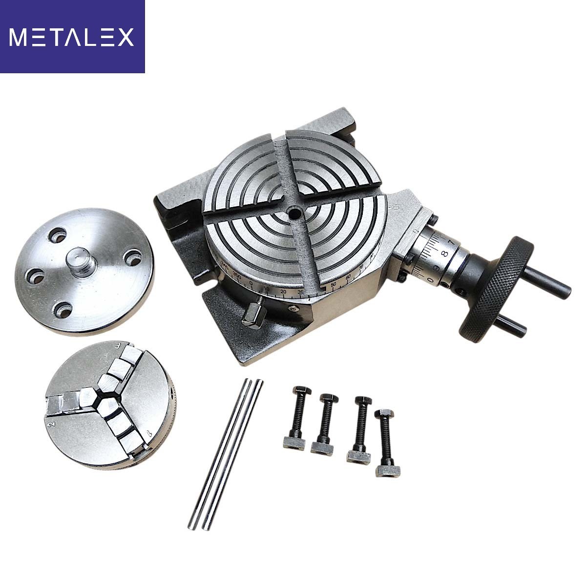 New Rotary Table Horizontal Vertical With 65mm 3 Jaw Lathe Chuck Backplate USA