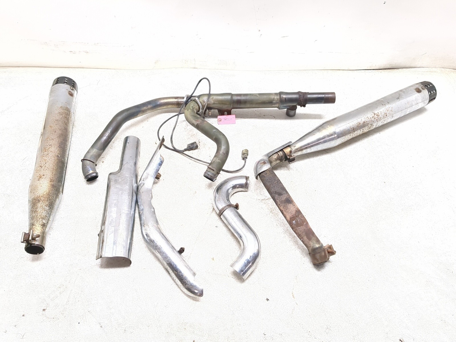 14-16 Harley Street Glide Special FLHXS Header Muffler Heat Shield Set 66855-10A