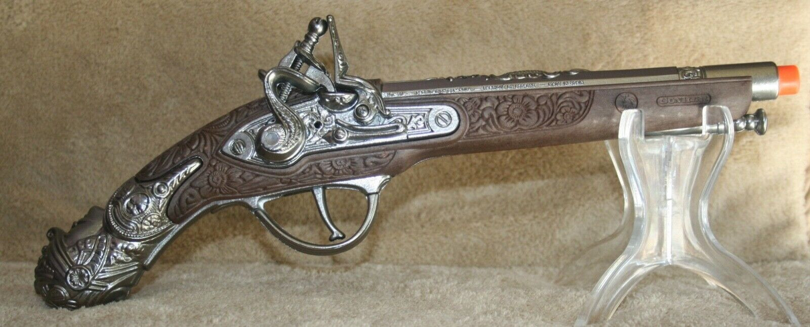 Toy Pirate Gun with Bright Orange Tip Made in Spain by Gonher