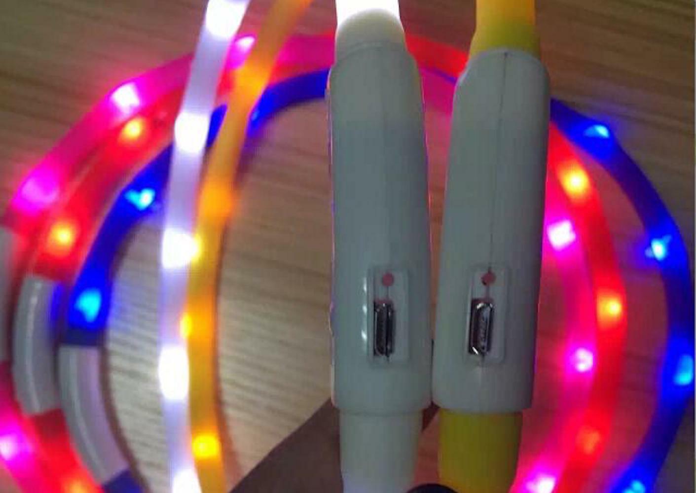 DOT RECHARGEABLE DOTTED LED PET GLOW COLLAR adjustable flash light-up FOR dog