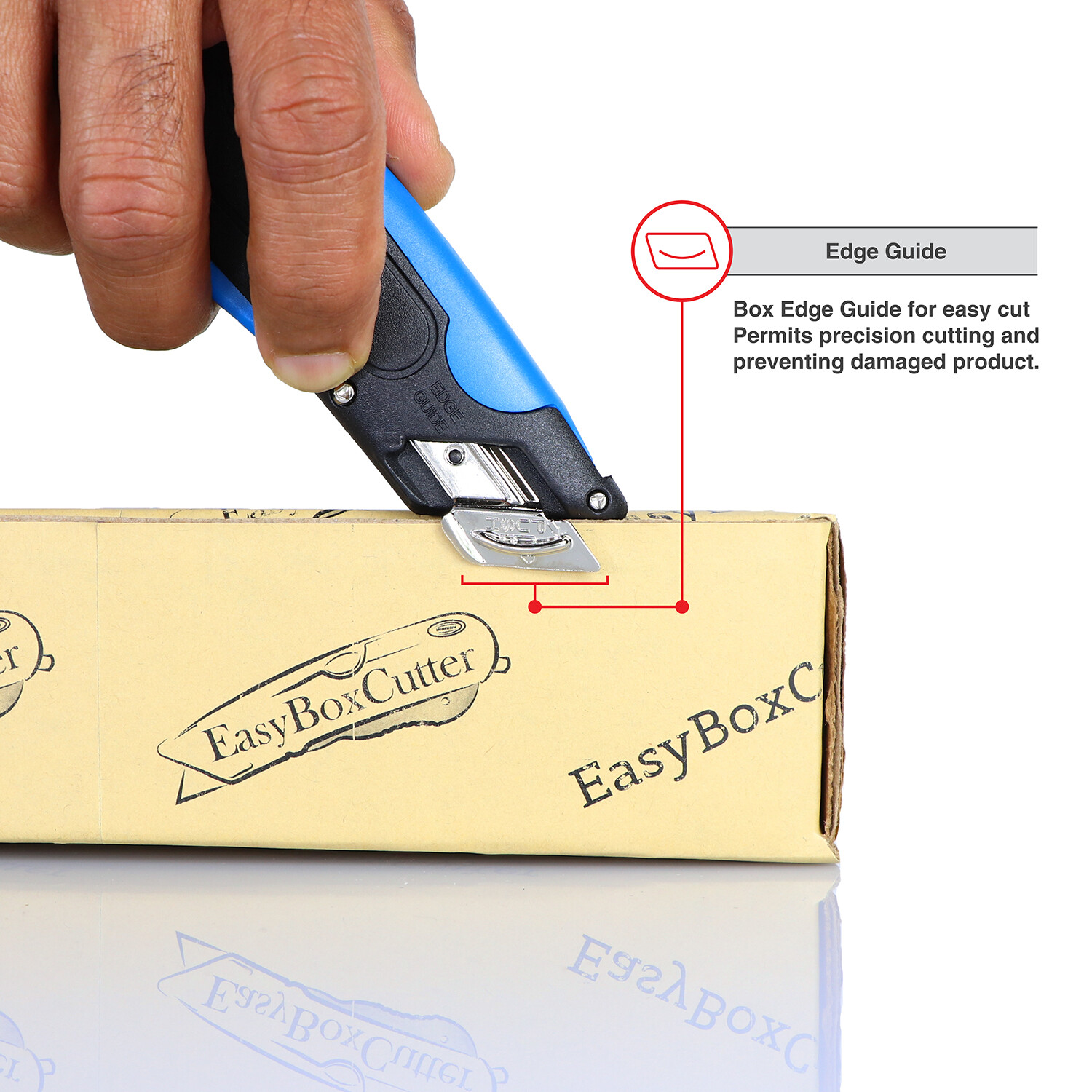 Easy Cut 1000 Blue Safety Box Cutter with Stainless Steel Blades