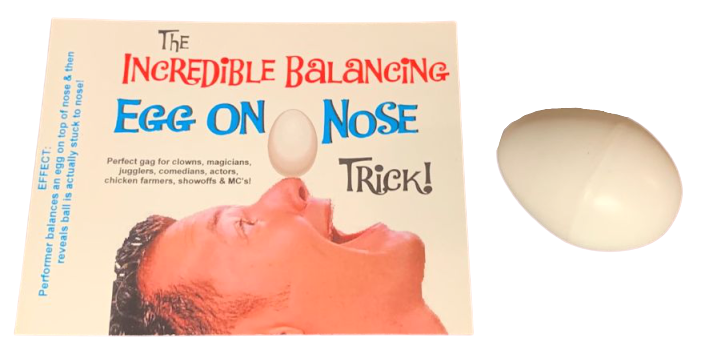 BALANCING EGG ON NOSE Balance Magic Trick Stunt Clown Kid Show Gag Joke Prank