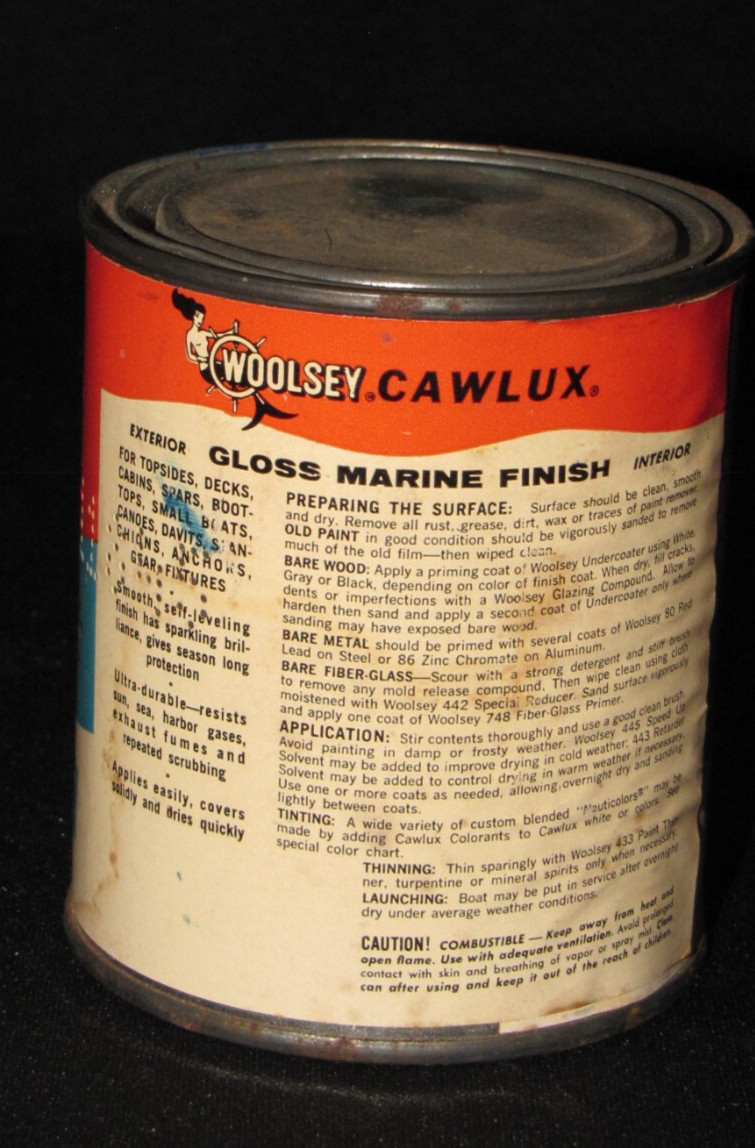 Woolsey Cawlux Marine Finish 1 Pint Sea Blue 3/4 Full Can ~4"x 3.5"