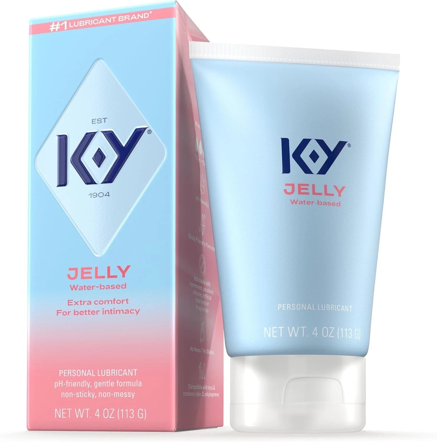 K-Y Jelly Personal Lubricant Water Based Formula Lube for Wetter Sex 4 oz *NEW*