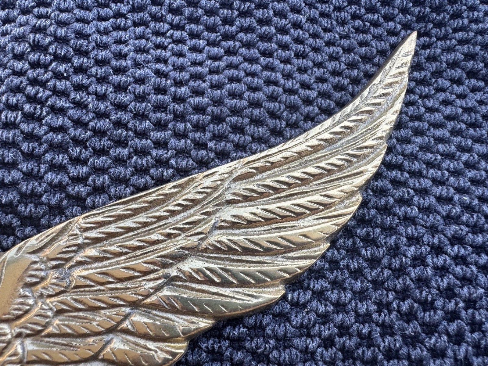 Vintage Solid Brass Eagle Five Hook Key Holder Wall Plaque Mount