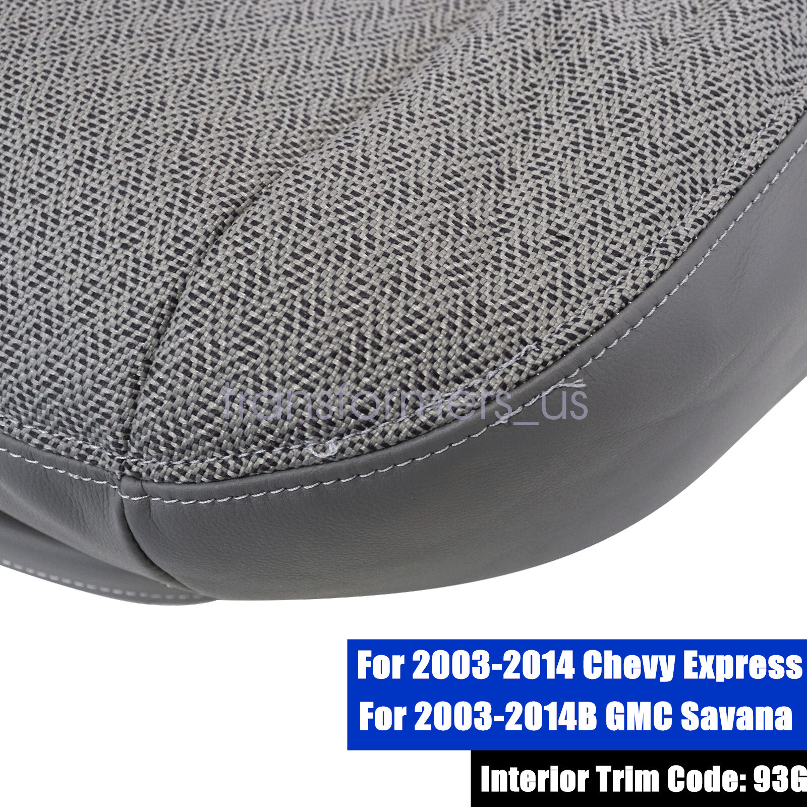 For 2003-2014 Chevy Express Driver & Passenger Cloth Seat Cover & Foam Cushion