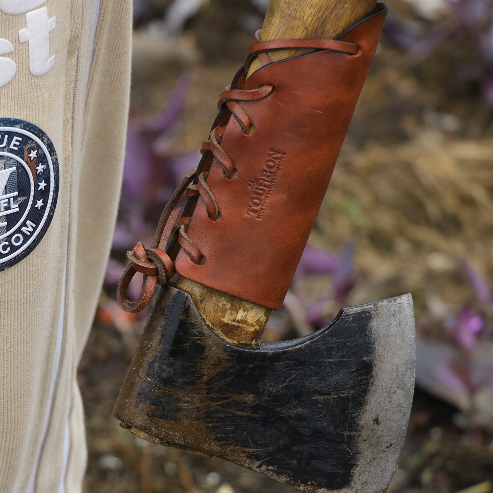 Hunting Leather Axe Handle Protection Hatchet Guard Adjust Lacing Grip-Xmas Gift