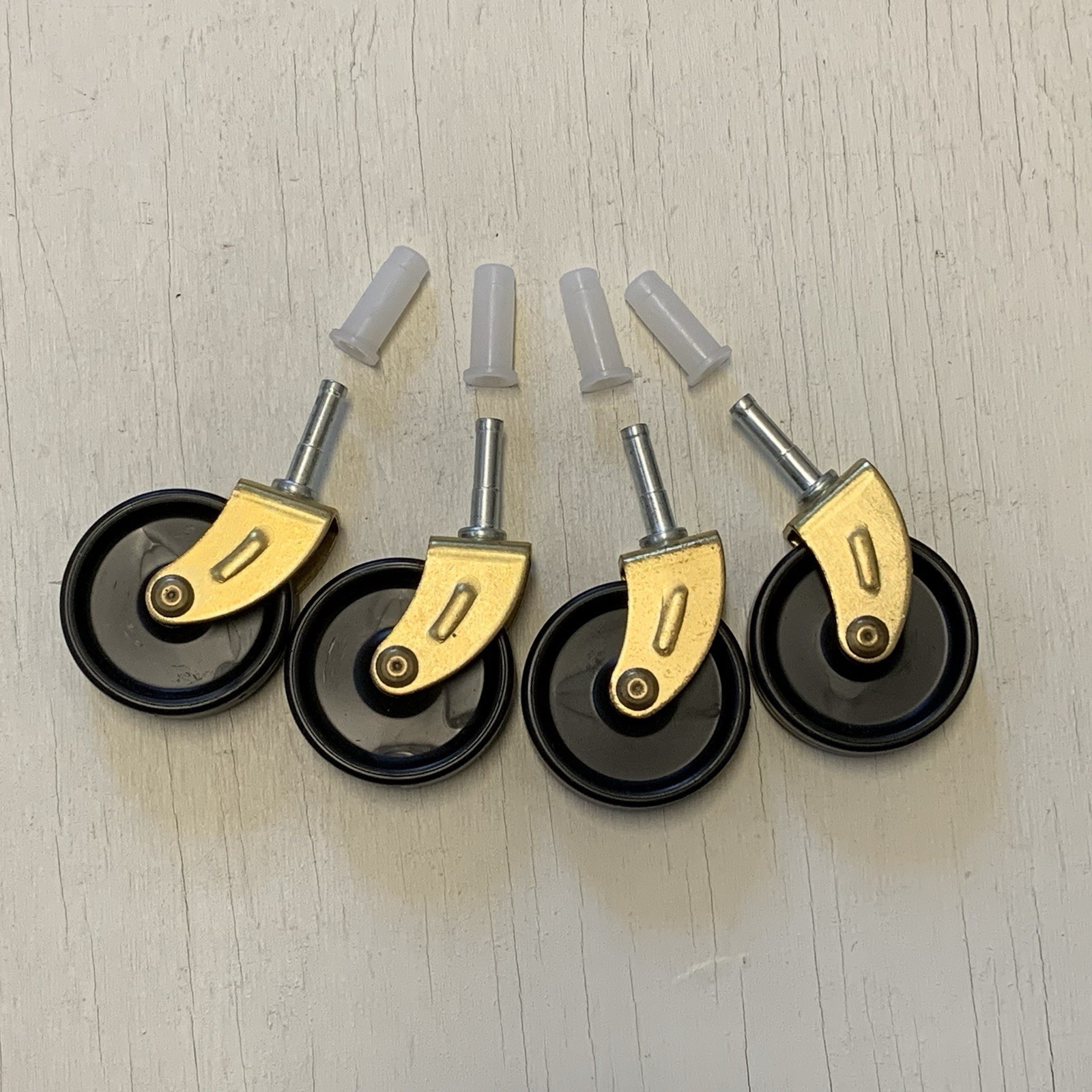 Set Of 4 Tea Cart Caster Wheels With 4 Sockets 2” Diameter Wheels By 7/16” Wide