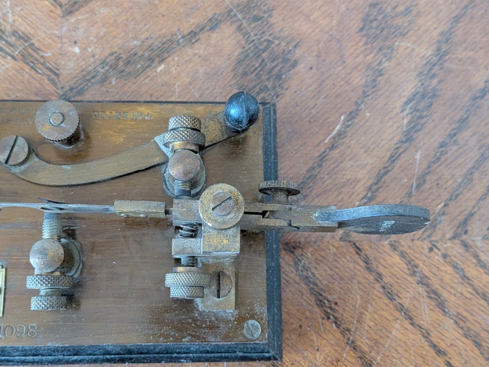 RARE J.H. Bunnell GOLD BUG Telegraph Key Keyer Morse Code Vintage