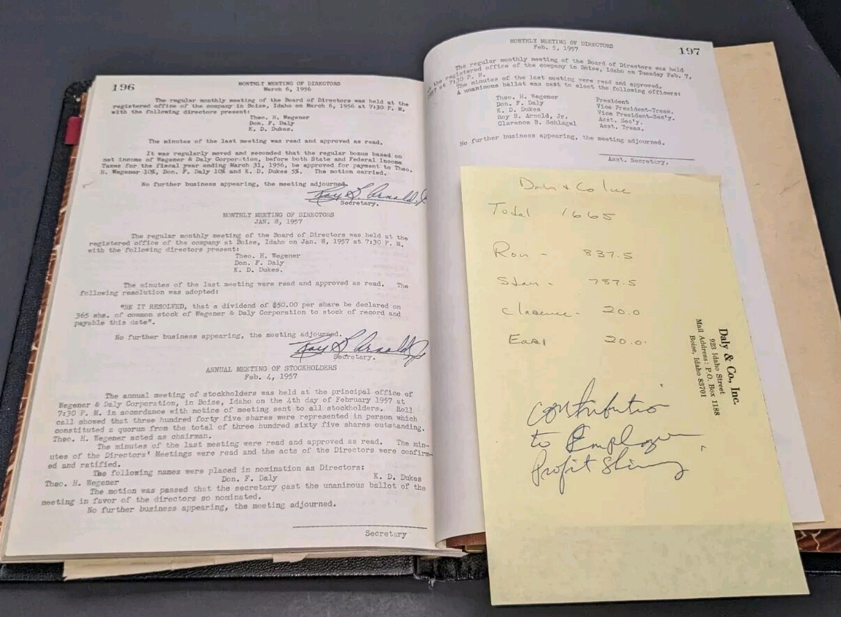 Board Of Directors Legal Minutes Sudler,Epperson,Grubb & Co. E.A. Pierce & Co