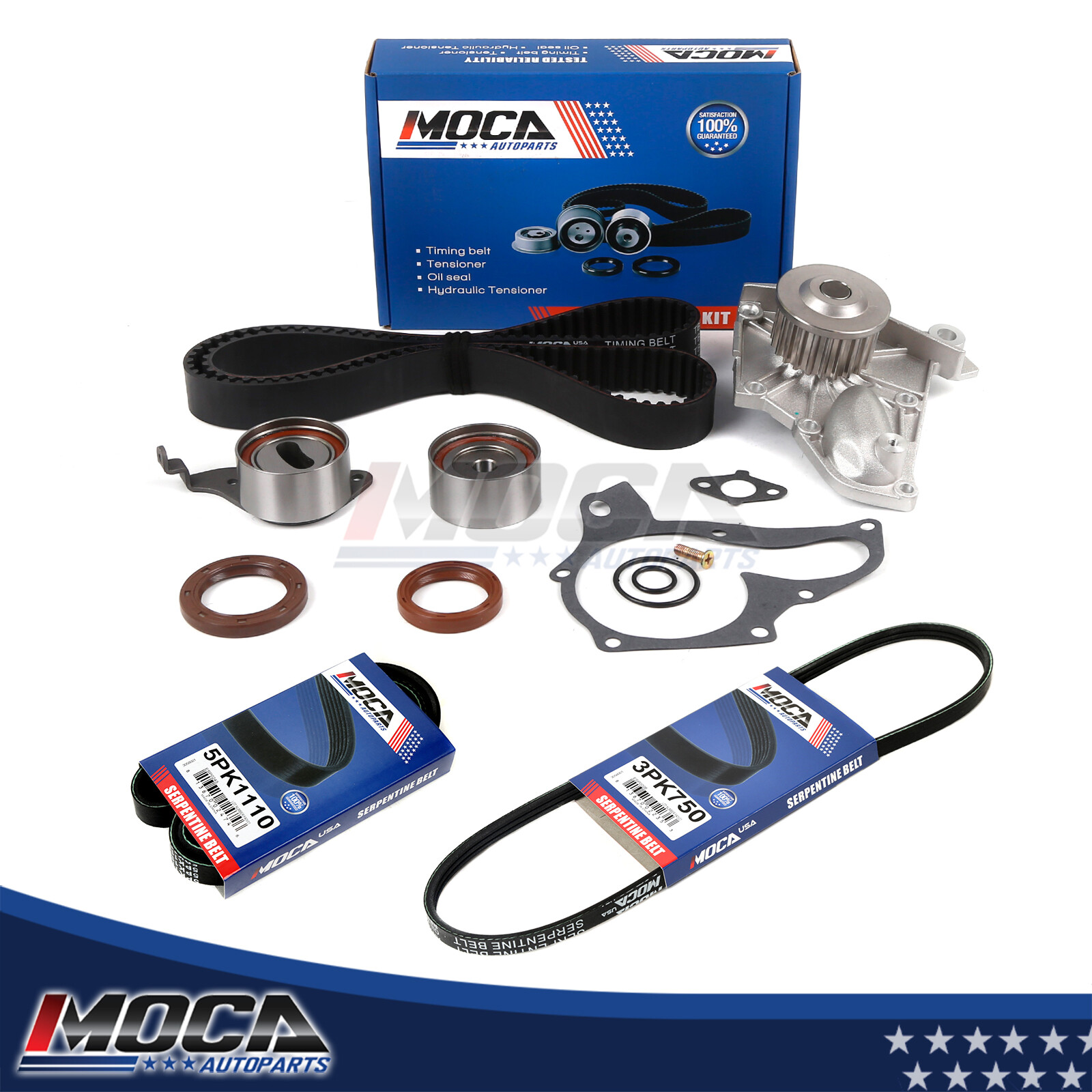For 1992-2001 Toyota Camry 2.2L L4 Timing Belt Kit Water Pump 2X Serpentine Belt