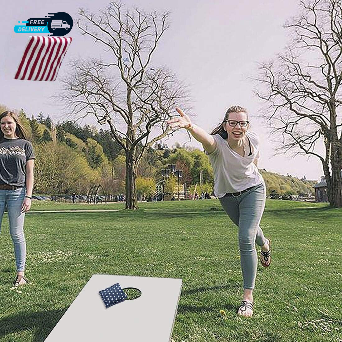 Cornhole Bags Set of 8 - Premium Corn Hole Bean Bags for Tossing - All Weather