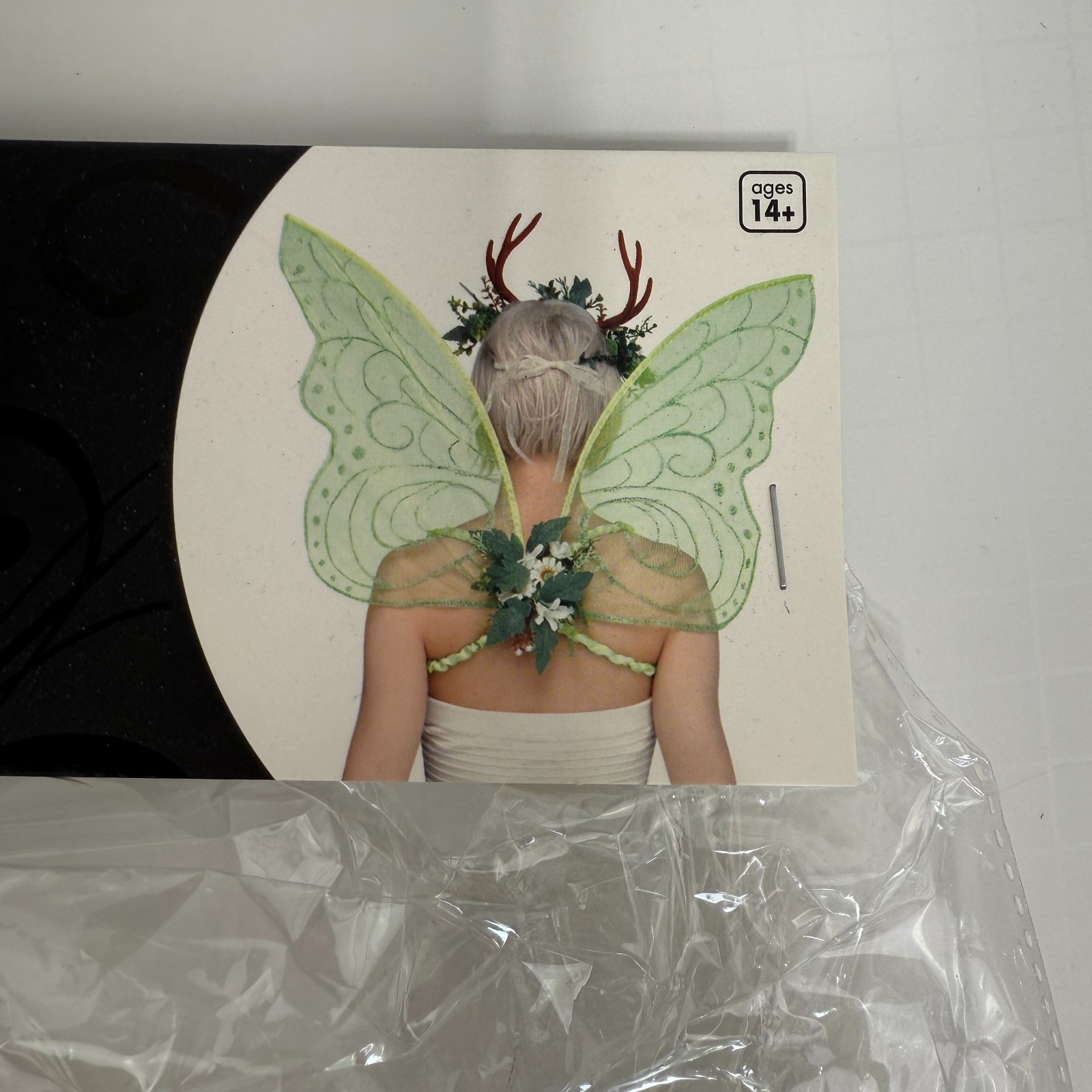 Fairy Wings Halloween Costume Accessory Sparkling Green Butterfly New Open Bag