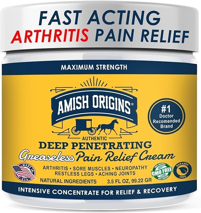 Amish Origins Arthritis Maximum Strength Deep Penetrating Pain Relief Cream