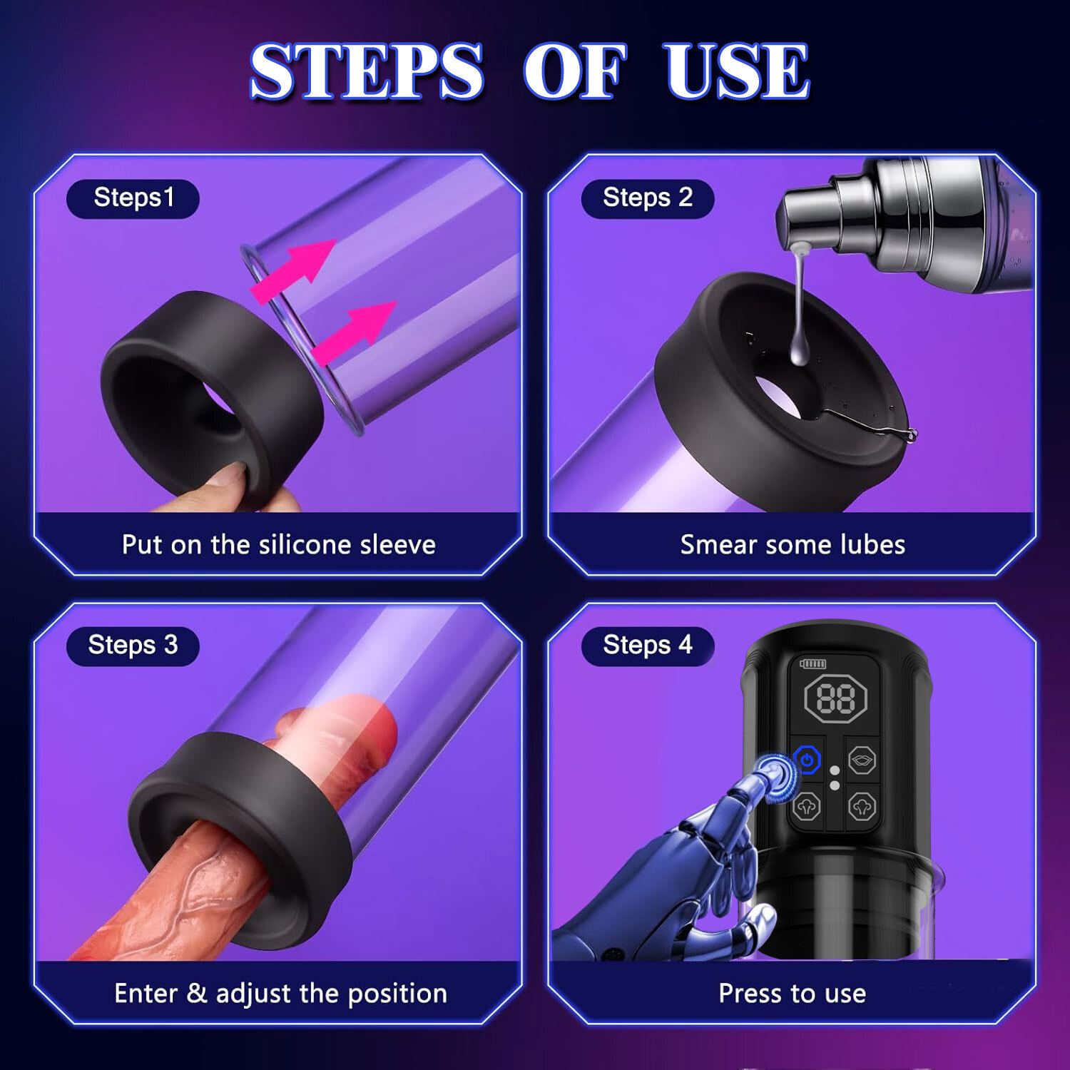 Vacuum Penis Pump for Male ED Enhancement Erectile Enlargement Penis Enlarger BG