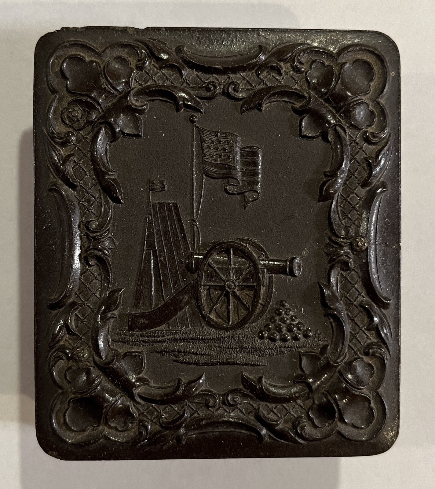 19th C Civil War Uniform Soldier Ambrotype Photo in Patriotic Case