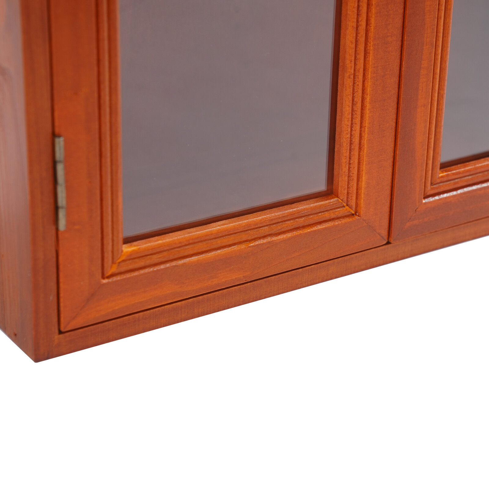 12.09*4.72*14.17in Brown Solid Wood& Acrylic Freestanding 3-tier Storage Cabinet