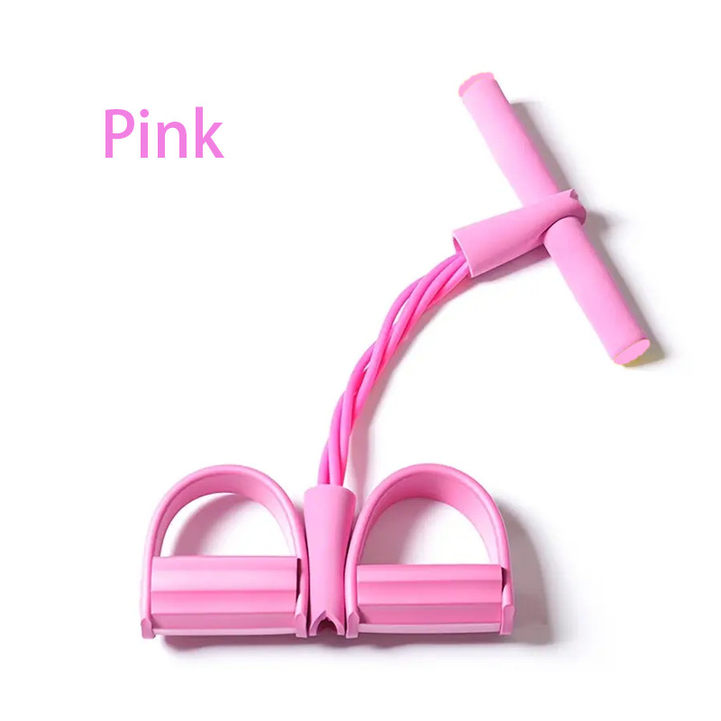 4 Tube Resistance Bands Foot Pedal Exerciser Pull Strap